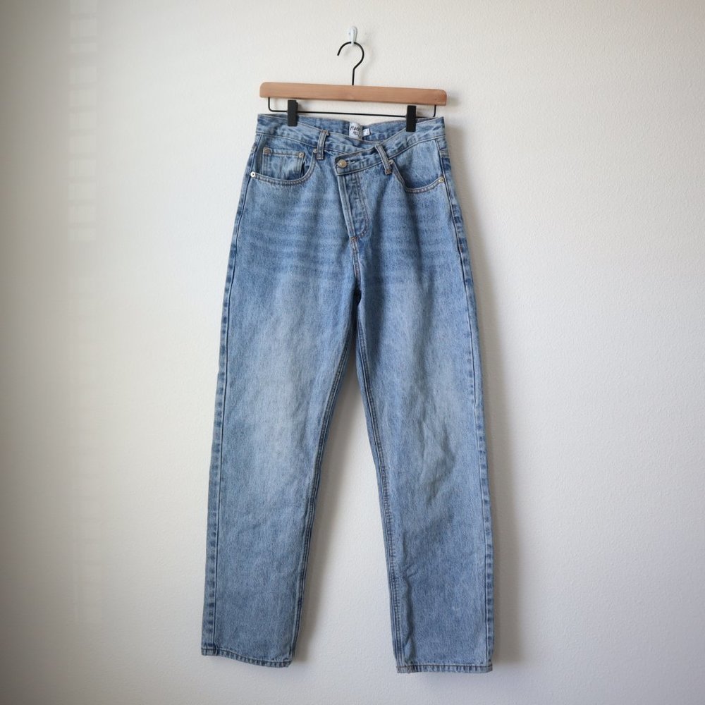 Princess Polly Holly Asymmetrical Straight Leg Jeans | 4